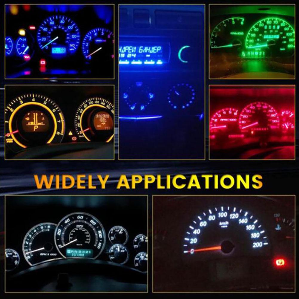 10Pcs Car Interior Indicator Lights Wedge Dashboard Warming Instrument Light T3 LED T4.2 T4.7 Led Bulb Canbus 3030SMD 12V Auto Lamp