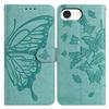For iPhone 16e Case Butterfly Imprinted Wallet Stand PU Leather Flip Phone Cover with Strap