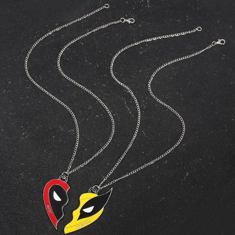 2 szt. Naszyjnik Bohaterowie Deadpool Naszyjnik dla Najlepszego Przyjaciela Prezenty Dla Mężczyzn i Kobiet