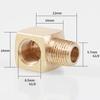 M6/8/10 1/8 1/4 3/8 Inch BSPP Female/Male Brass 90-Deg Elbow Plumbing Adapter Lubrication-Tubing Block