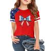 Kids Independence Day Graphic T-Shirt Crew Neck Short Sleeve Casual Tee with Star Print Raglan Sleeves Lightweight Summer Top for Boys Girls