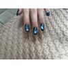 100% HANDMADE Oval Shape Fake Nail With Glue Dark Green Cat Eye Acrylic Press On Artificial Fake Nails Reusable Nails