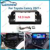 12.3 Inch Car Frame Fascia Adapter Canbus Box Decoder Android Radio Audio Dash Fitting Panel Kit For Toyota Camry 2021+
