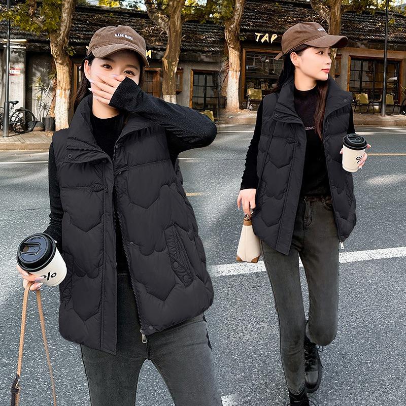Autumn and winter new cotton vest women wear loose large size vest medium cotton vest sleeveless