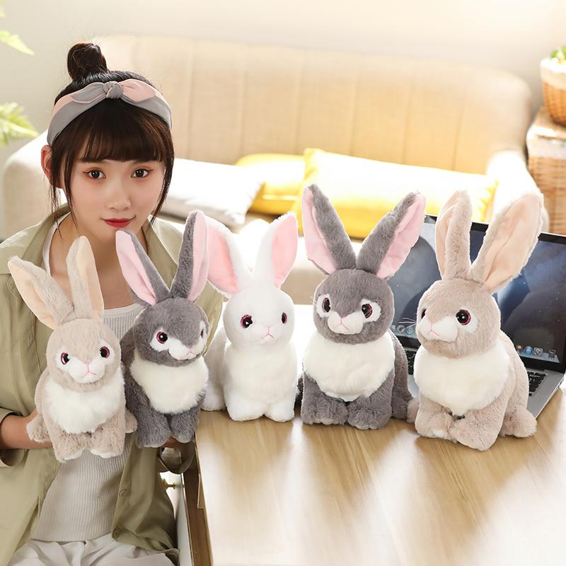 Easter Gift Soft Plush Rabbit Toy Stuffed with PP Cotton Eco-Friendly Lifelike White Stress Relief Plush Animal Stuffed Toys