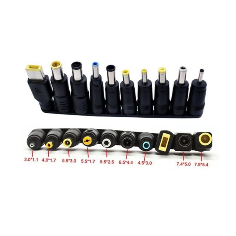 Multi Tip DC5521  Power Supply Adapter 10 in 1 Connector for Laptops Compatibles 5.5x2.1mm Socket