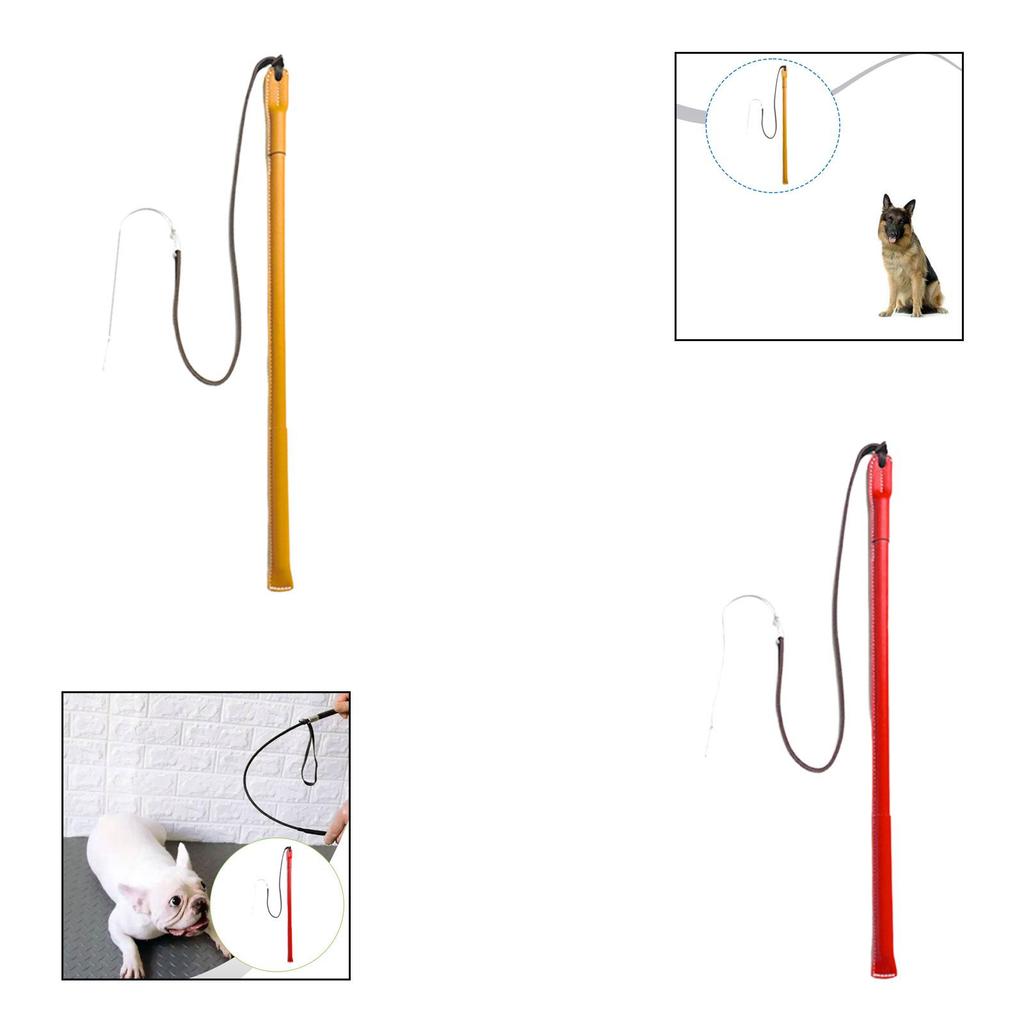 Ergonomic Handle Dog Training Whip PU Leather Obedience Wand for Effective Puppy Behavior Training