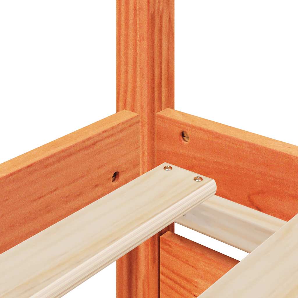 Solid Wood Bed Frame without Mattress Wax Brown 75 x 190 cm Pine Wood