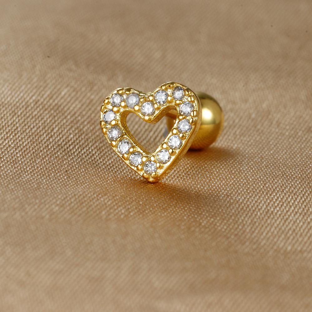 1 Stück Edelstahl Mond Kreuz Kleine Ohrstecker Winziger Zirkonia Ohrläppchen Tragus Helix Knorpel Piercing Ohrring Schmuck