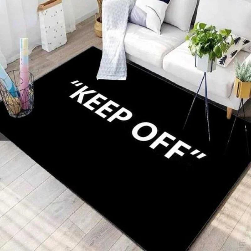 KEEP OFF Letter Printed Living Room Decoration Carpet Bedroom Beside Kitchen Floor Mat Sofa Coffee Table Area Rugs Soft Doormats