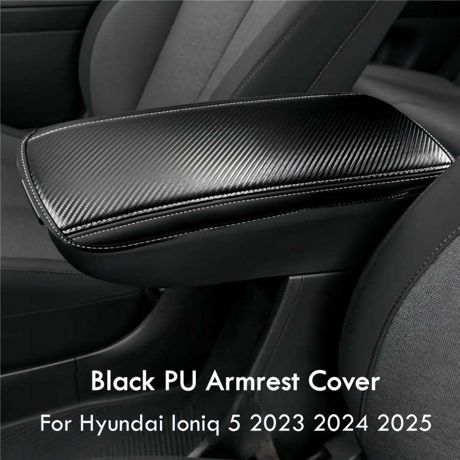 For Hyundai Ioniq 5 2023 2024 2025 Black PU Leather Armrest Cover Ioniq5 Center Console Cover Armrest Box Cover Decoration Armrest Cover
