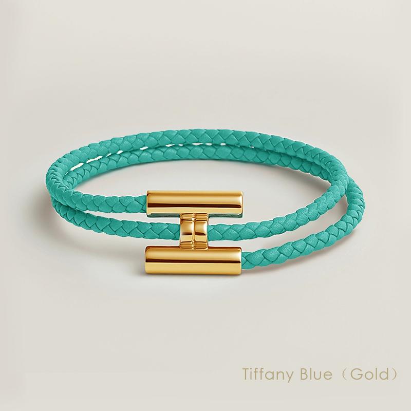 MOONLIGHT Classic H Button Braceles for Women Double-layer Leather Charm Bracelet Female Fashion Couple Jewelry Gifts 13 Colors