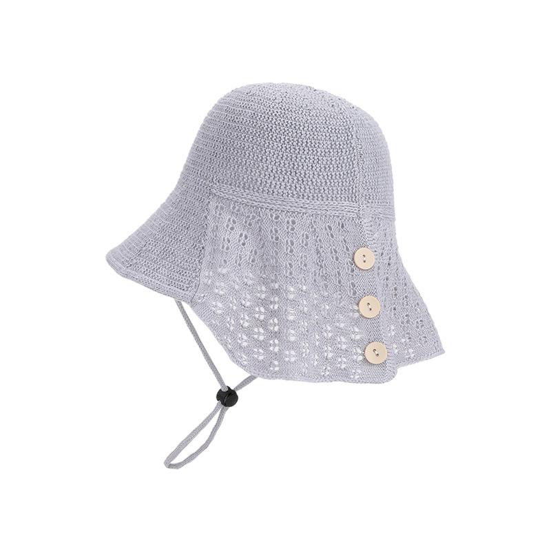 Summer Outdoor Travel Sunshade Sunscreen Hat Children Fashion Versatile Breathable Bucket Hat Knitted Small Shawl Bucket Hat