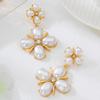 Elegant 2026 Faux Pearl Flower Earrings for Ladies - Perfect for Banquets & Weddings