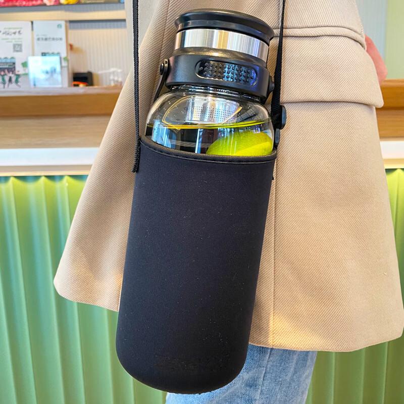 Large Capacity Borosilicate Glass Water Bottle with Scale