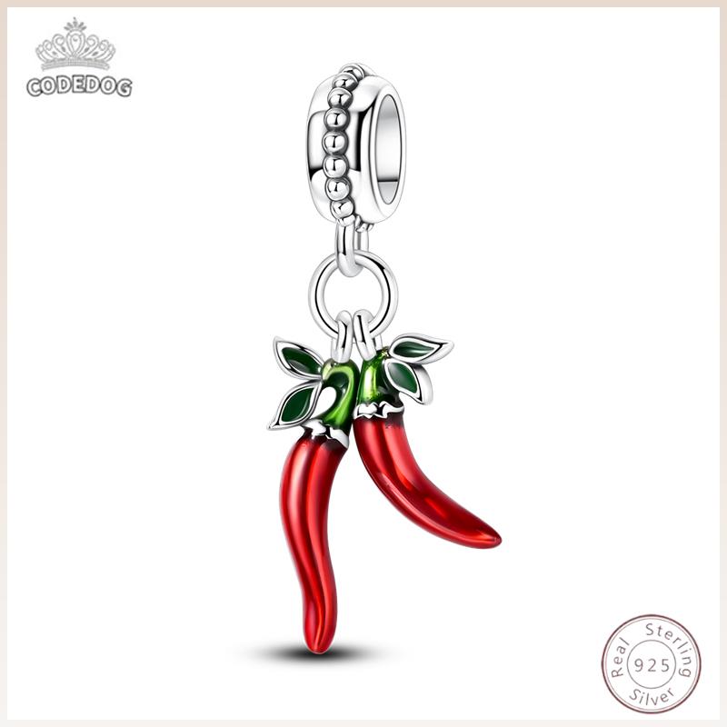 Charm Beads Chili Copper Pendant 3Mm Diy Party Christmas Fine Jewelry Making Gift