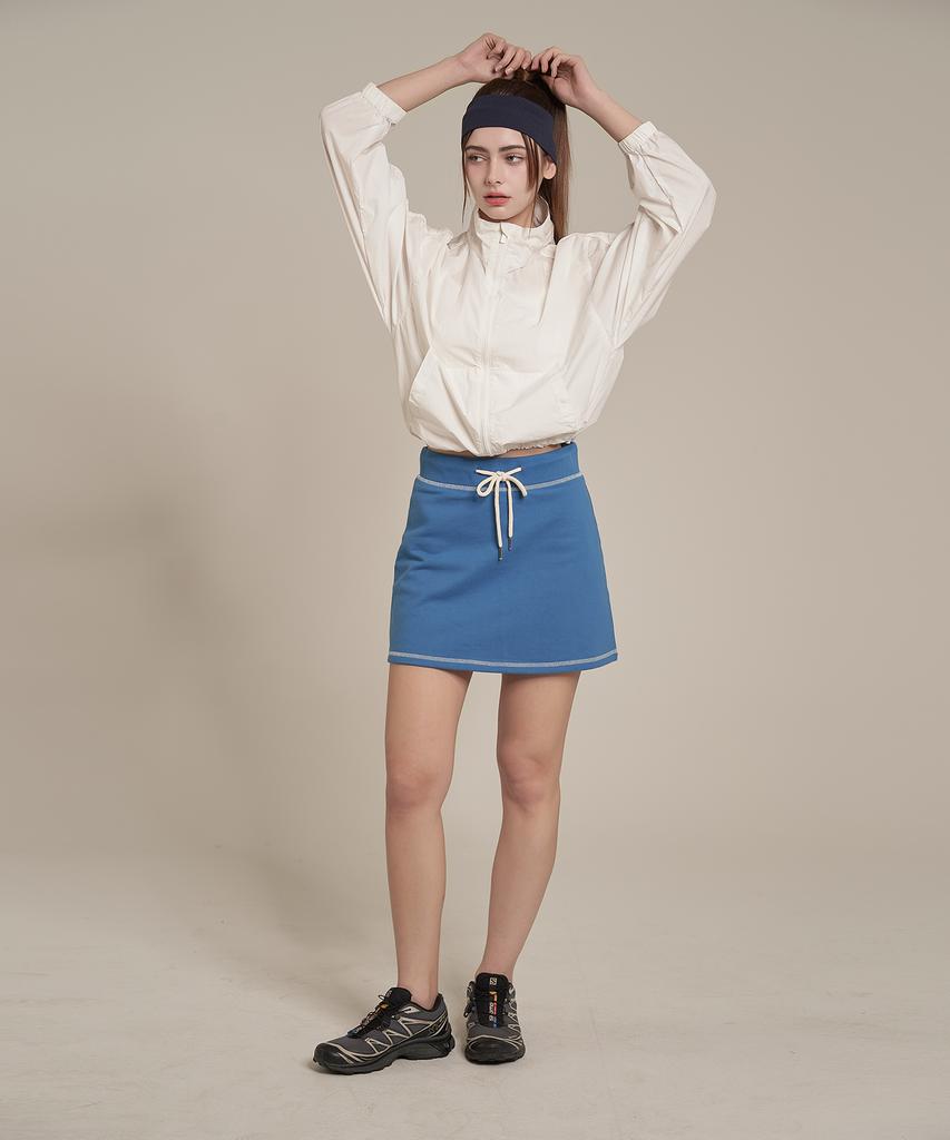 Iteoneolmomeonteu Twin Stitch Mini Skirt _ Blue