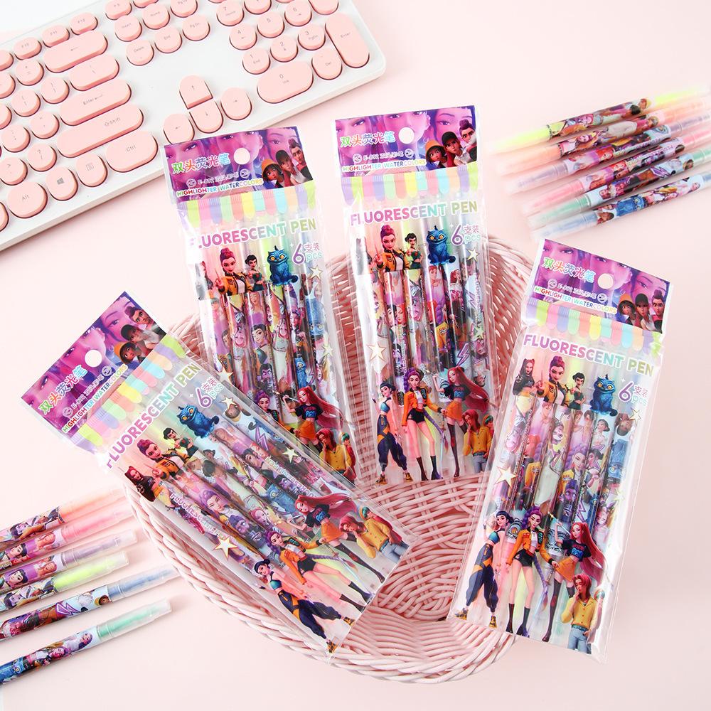 Anime KPOP Łowcy Demonów Zestaw Markerów Dwustronnych i Zakreślaczy, HuntrixRumi Dziennik Malowanie DIY Artykuły Szkolne