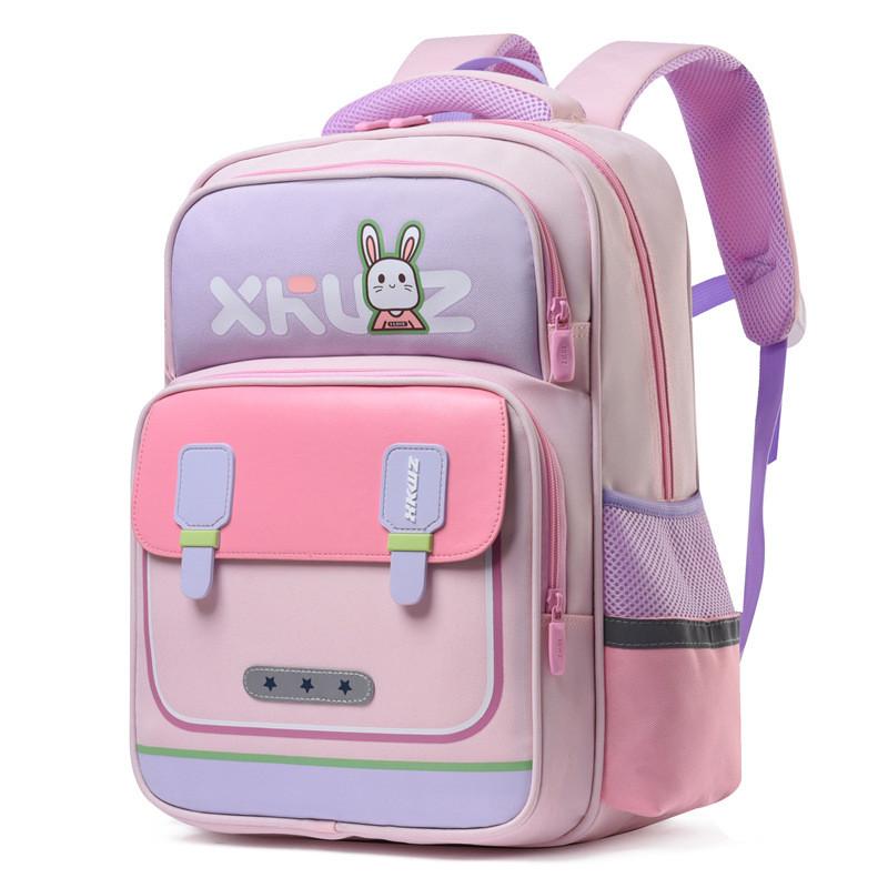 

Stylish Unisex Primary School Backpack With Ergonomic Design And Ample Storage Space Pink Light Purple