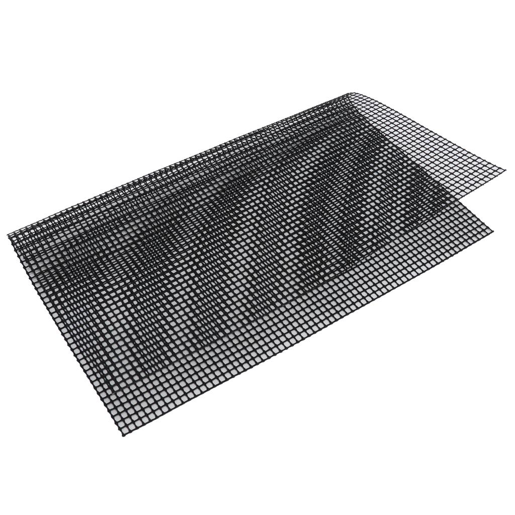 Food Grade NonStick Grid Sheet Multifunctional Barbecue Grid Mat for Barbecue Outdoor(Black 33x40cm )