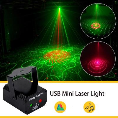 Mini LED laserové osvětlení scény Disco Light 32 druhů vzorů Stroboskopická lampa USB dobíjecí KTV Bar Ambient Light XYZ