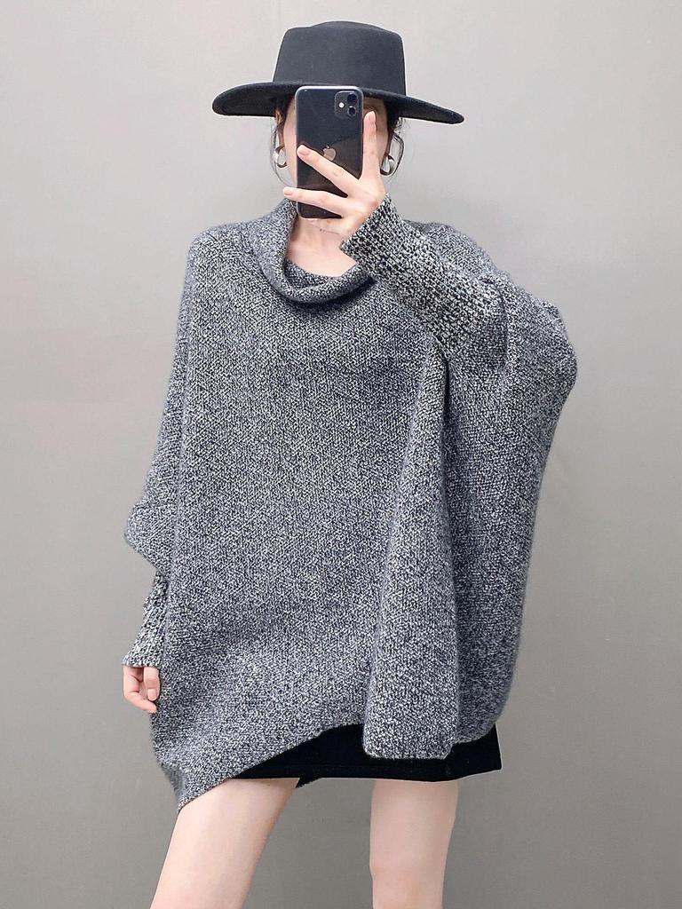 European Design High-End Women's Cashmere Batwing Cardigan - Irregular Knit, Fashionable and Lazy Style