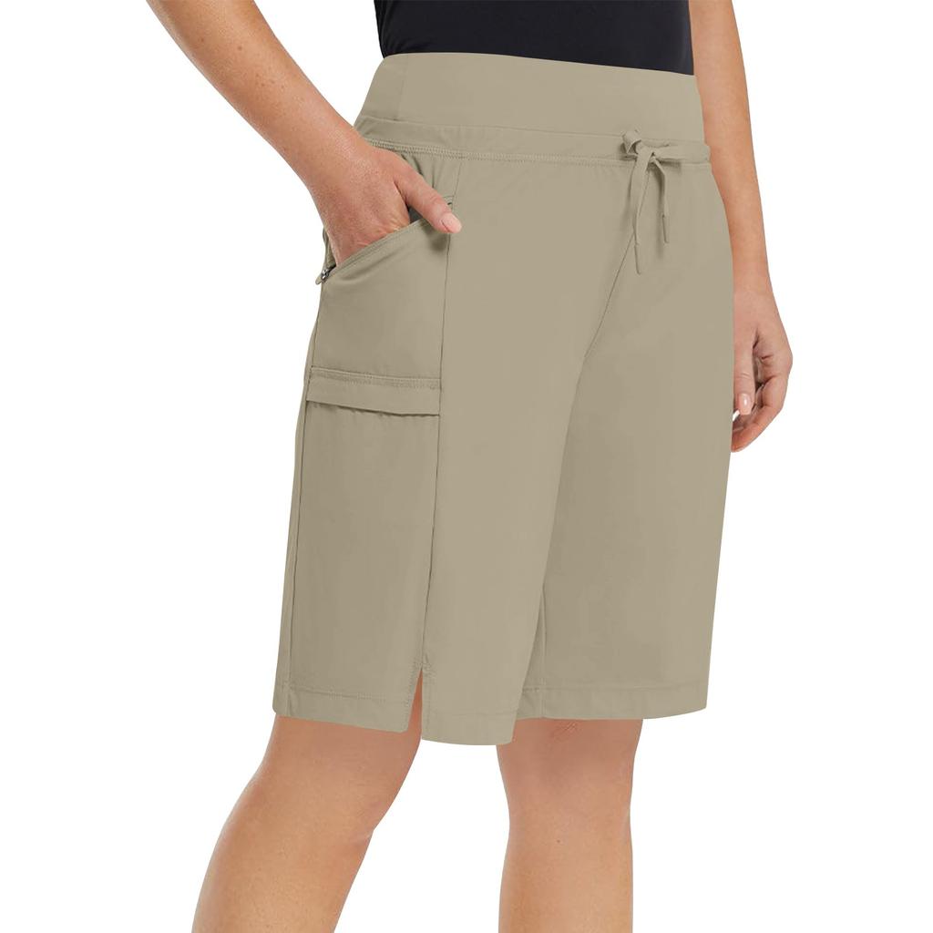 Pantaloni scurți casual de drumeție pentru femei cu buzunare