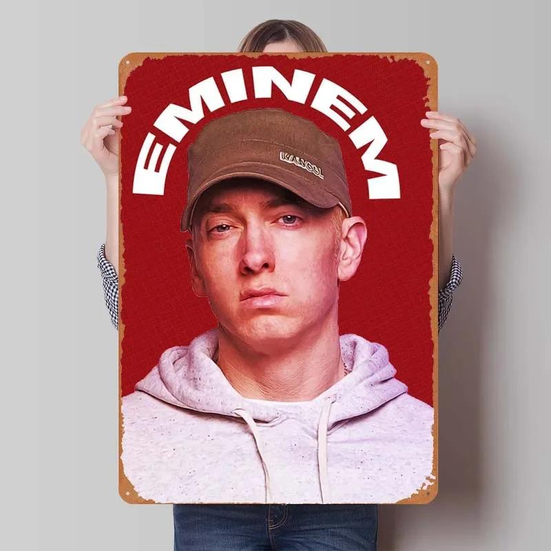 

E-Eminem Металеві Знаки Рок Музичні Постери Декор для Ігрової Кімнати Чоловічий Ретро Бляшаний Знак для Настінного Художнього Оформлення Мистецтво Муралів Дім 7.9x11.8In(20x30cm)