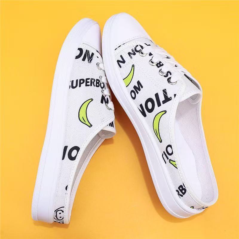 New low-top canvas shoes female student flat casual shoes sports casual board shoes lazy little white shoes