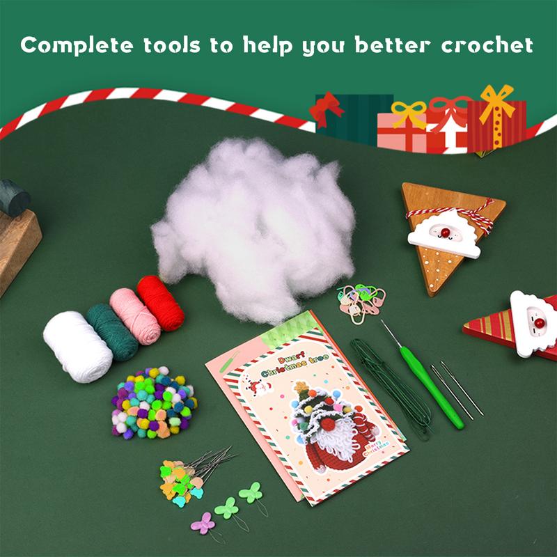 Christmas tree craft knitting kit beginner crochet kit adult crochet kit for christmas home holiday party decoration