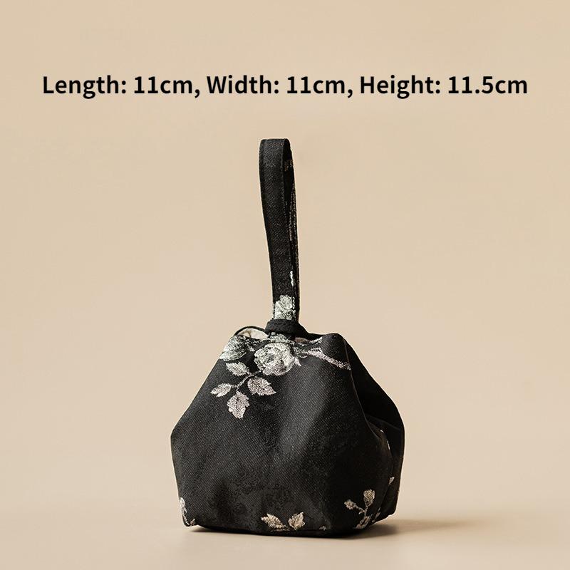 Brocade Plum Blossom Embroidery Tea Cozies Traditional Tea Cozy for Teapot Portable Bag Travel Storage Bags Drinkware Teaware