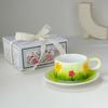 Retro Tulip Coffee Cup Saucer Set Afternoon Teacup Creative Sub Water Cup Ceramic Cup Exquisite