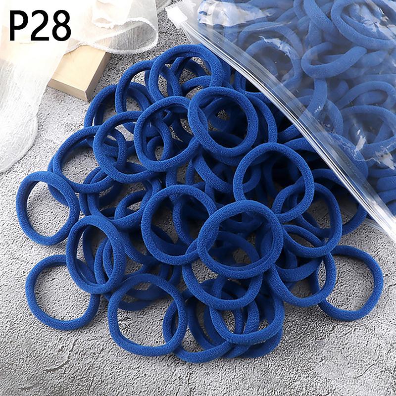 Conjunto de 50 faixas de cabelo básicas para mulheres e meninas, 4 cm, cores sólidas, simples, elásticas, laços de cabelo, acessórios para cabelo, prendedor de rabo de cavalo