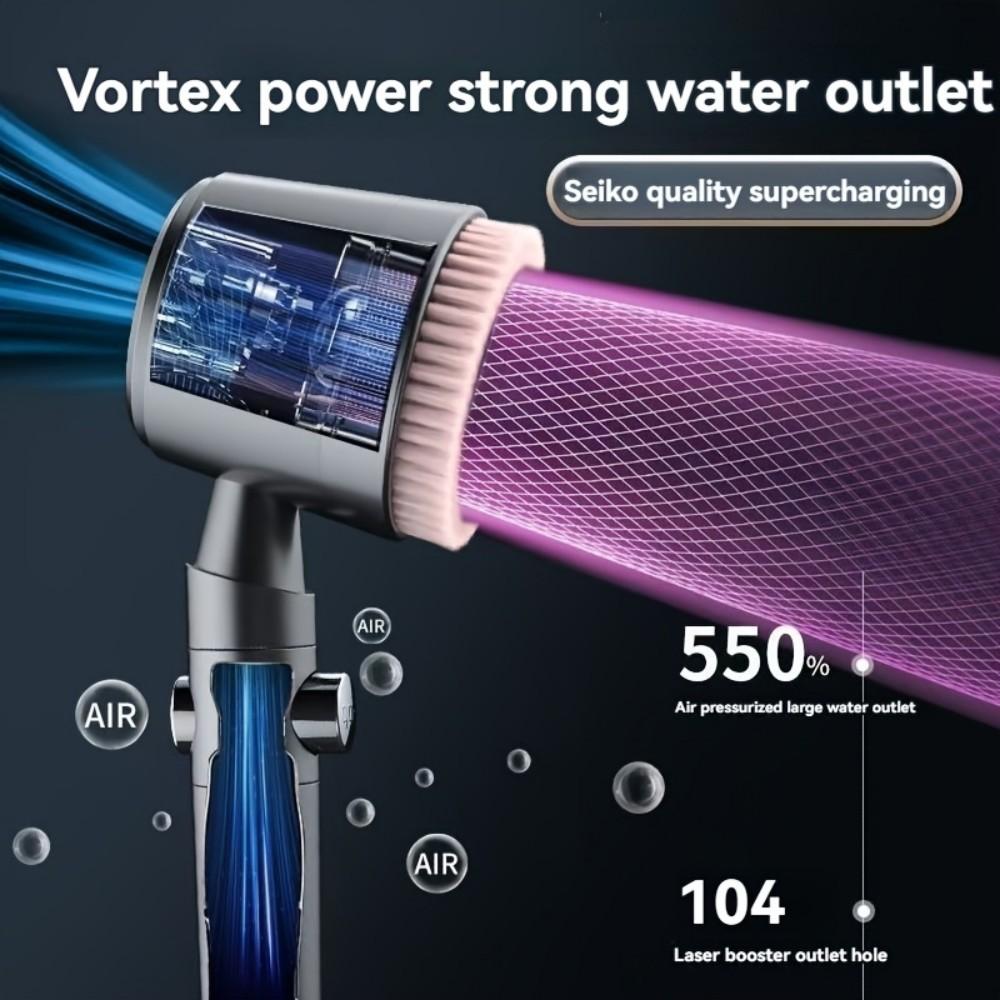 5 Function Bathroom Handheld Brushed Shower Head with Stop Button Spa Filter Showerhead Easy Cleaning Shower Nozzle Sprayer