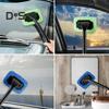 Windshield Cleaning Tool 16-inch Long Rod Window Wiper with 8 Replacement Cloth Pads Auto Window Cleaner Dirty Car Washing Brush for Cars Trucks RVs