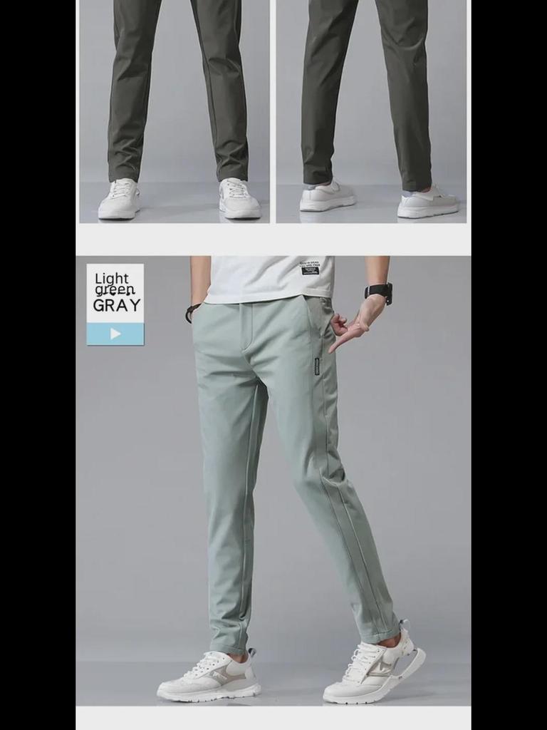 Men's Four-Season Ice Silk Quick-Dry Casual Pants - Straight, Loose, Elastic Sports Trousers