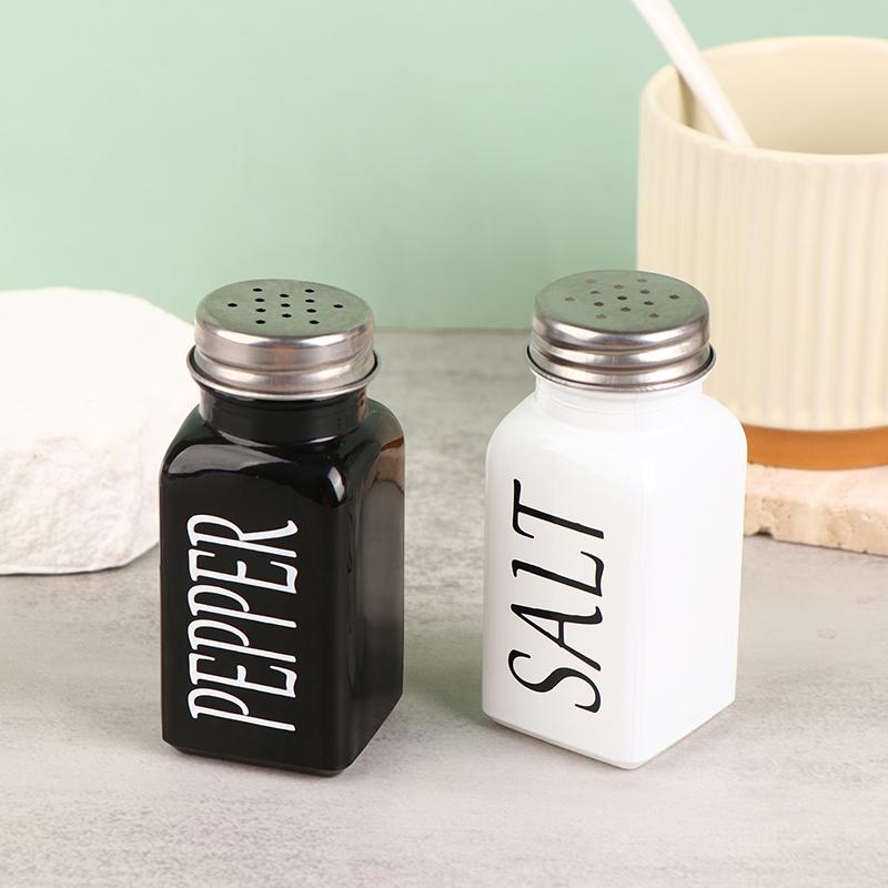 1Pc Salt And Pepper Shaker Storage Spice Shakers Spice Dispenser Refillable Black And White Kitchen Supplies Seasoning Pots