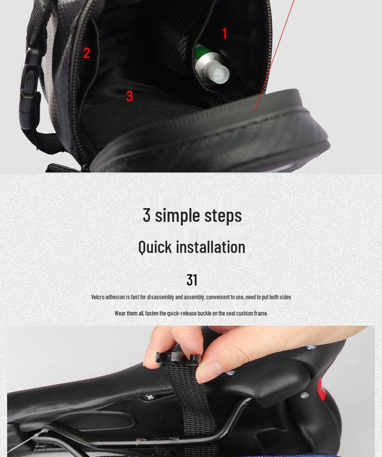 Bike Seatpost Saddle Bag - Rear Seat Cushion Bag for Cycling & Mountain Bikes