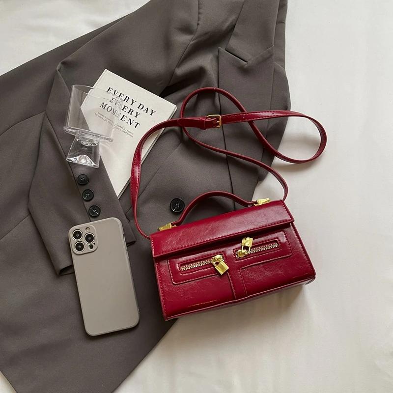 Small Square Handbags for Women New Fashion Brand Shoulder Bags Soft Designer Versatile Zipper Crossbody Bags