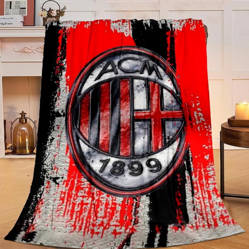 1PC Ac Football Club Flannel Blanket Gift, Suitable for Both Men And Women, Soft Ideal for Beds And Sofa, Birthday Or Christmas Gift