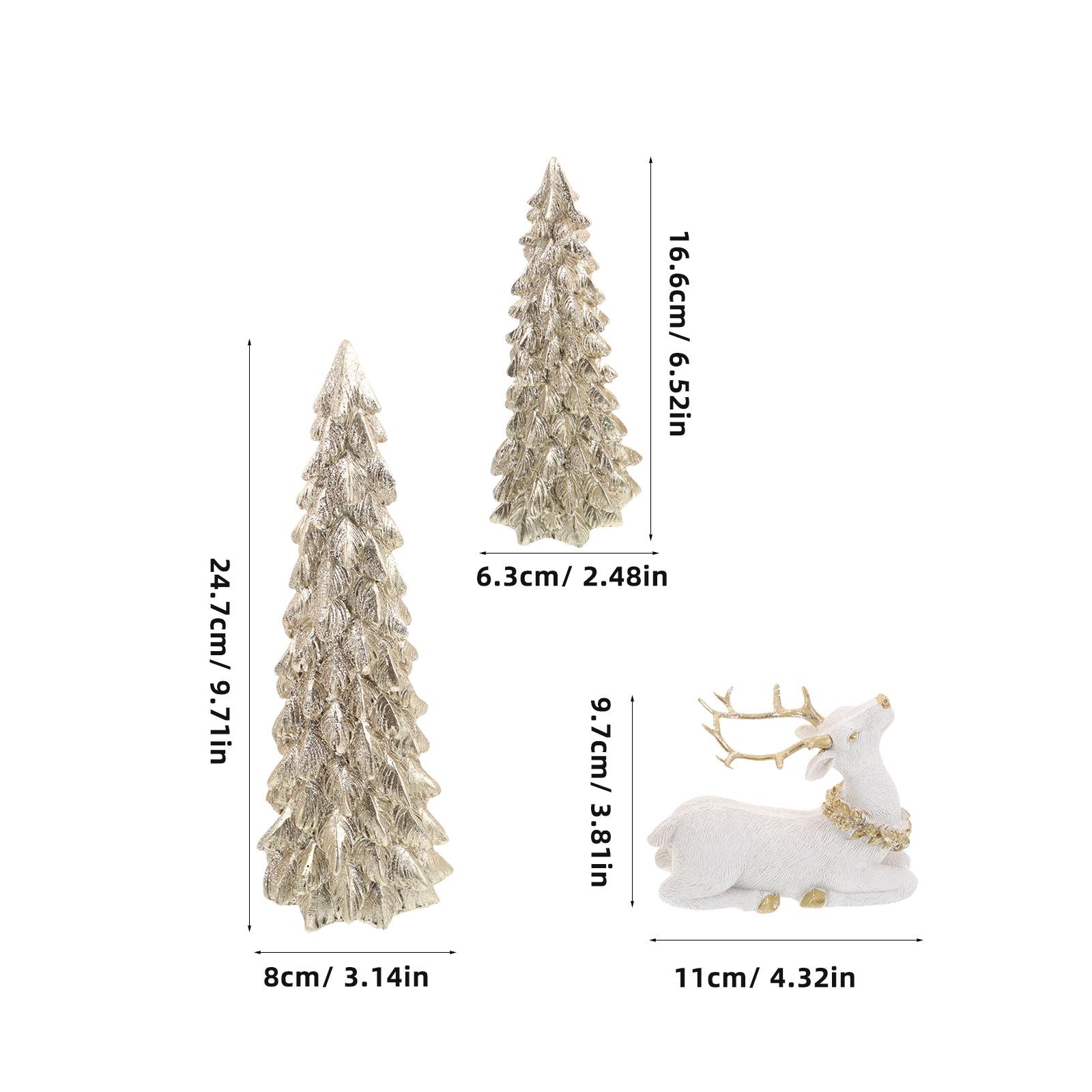 

1Set Mini Resin Christmas Trees Reindeer Figurines Holiday Tabletop Centerpiece Xmas Decorations Resin Reindeer Decoration other золотистый