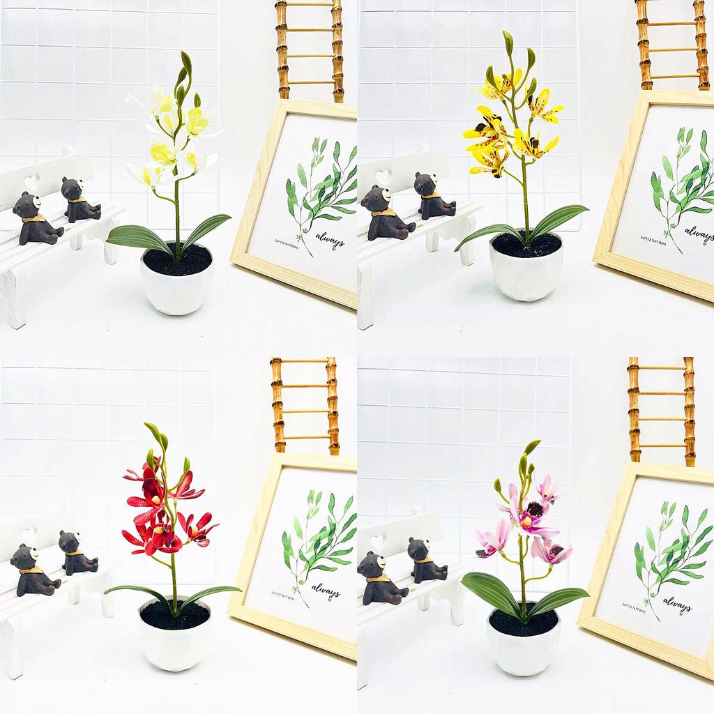 Phalaenopsis Potted Simulated Artificial Artificial Flower Ornament Desktop
