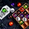 Halloween 6Cm 16Pcs Glow-In-The-Dark Painted Electroplated Spooky Balls Dark Skeleton Pumpkin Decoration Set Tree Hanging Party
