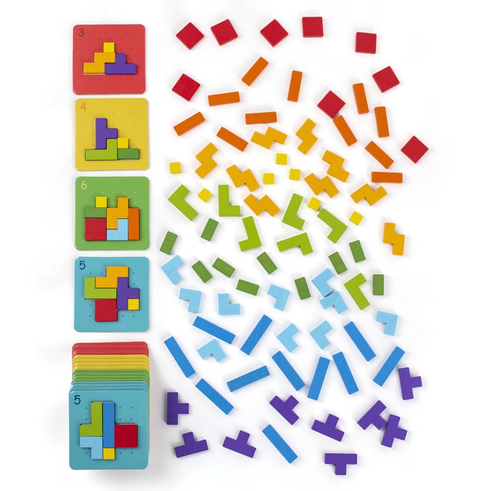 Wooden 3d Puzzle For Kids With Interlocking Blocks For Family Play And Brain Development