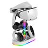 PS5 VR2 Magnetic Charging Dock, PS VR2 Headset & Controller Storage Stand with RGB Lighting, USB Charging Station