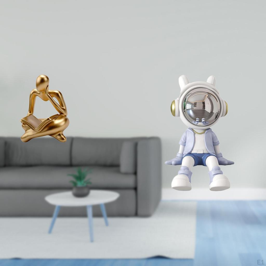 Abstract Astronaut Thinker Statue Nordic Sculpture Decorative Figurine for Tabletop Living Room