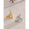 Eetit New Casting PVD Plated Stainless Steel Metal Geometric Adjustable Creative Ring Women Daily Fashion Jewelry Accessories