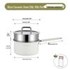 Xunshun 316L Stainless Steel Non-Stick Baby Food Pot, Ceramic Milk & Noodle Soup Pot, Extra Thick for One-Person Cooking.