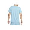 Nike Dri-Fit UV Logo Print Round Neck Solid Color Comfortable Casual Breathable Short Sleeve T-Shirt Men Tops Sky-Blue DV9316-464