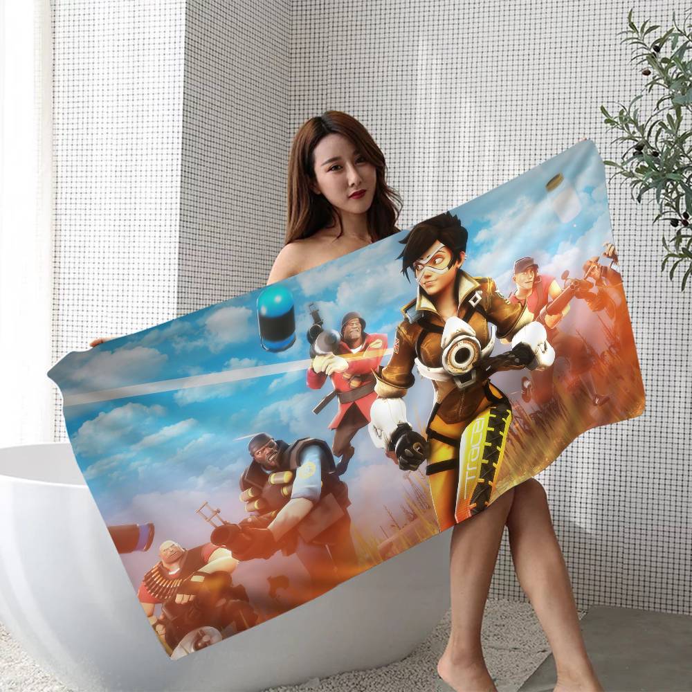 Game O-Overwatchs Microfiber Blanket Quick Drying Beach Towels Oversized Printing Super Absorbent Pool Towel Blanket